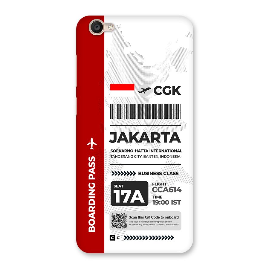 International Boarding Pass Jakarta Back Case for Vivo Y55s