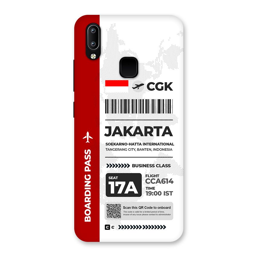 International Boarding Pass Jakarta Back Case for Vivo Y93