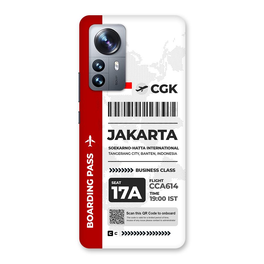 International Boarding Pass Jakarta Back Case for Xiaomi 12 Pro