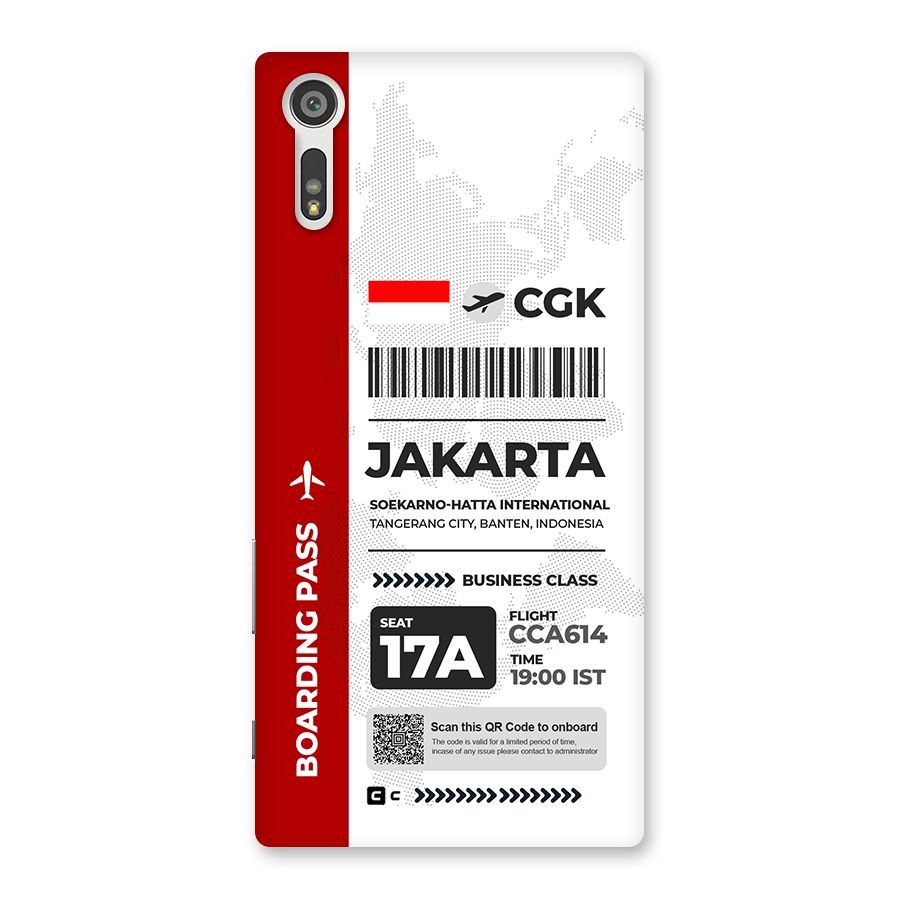 International Boarding Pass Jakarta Back Case for Xperia XZ