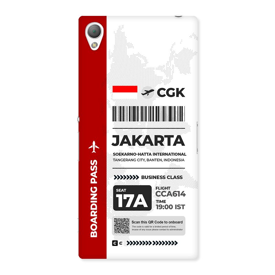 International Boarding Pass Jakarta Back Case for Xperia Z3