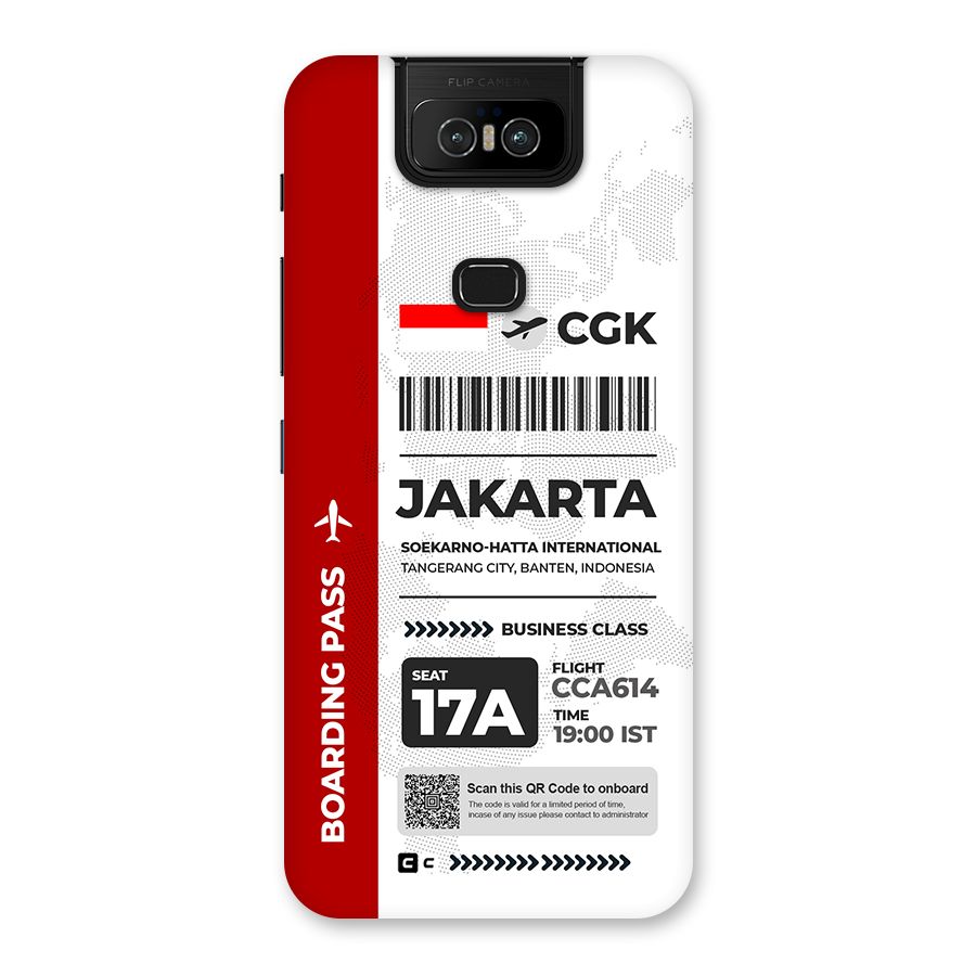 International Boarding Pass Jakarta Back Case for Zenfone 6z