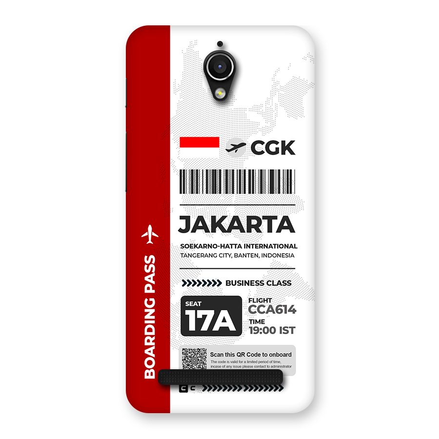 International Boarding Pass Jakarta Back Case for Zenfone Go