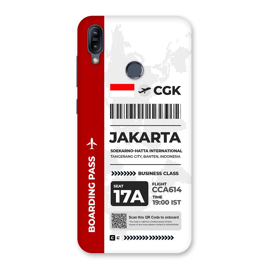 International Boarding Pass Jakarta Back Case for Zenfone Max M2