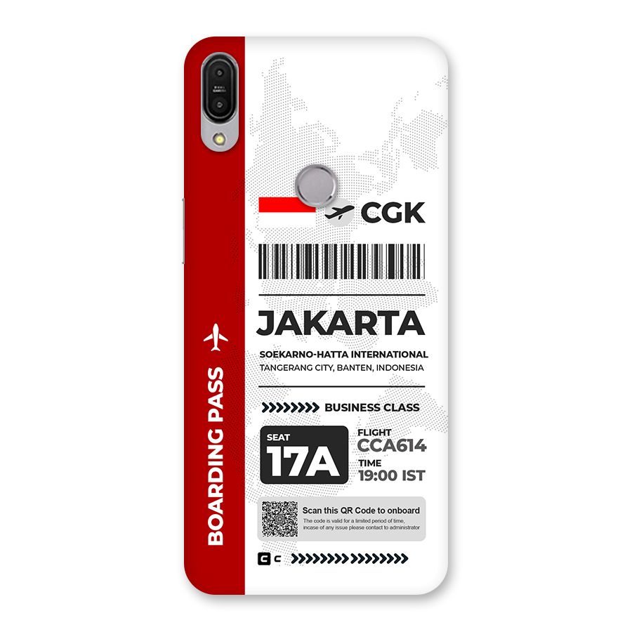 International Boarding Pass Jakarta Back Case for Zenfone Max Pro M1