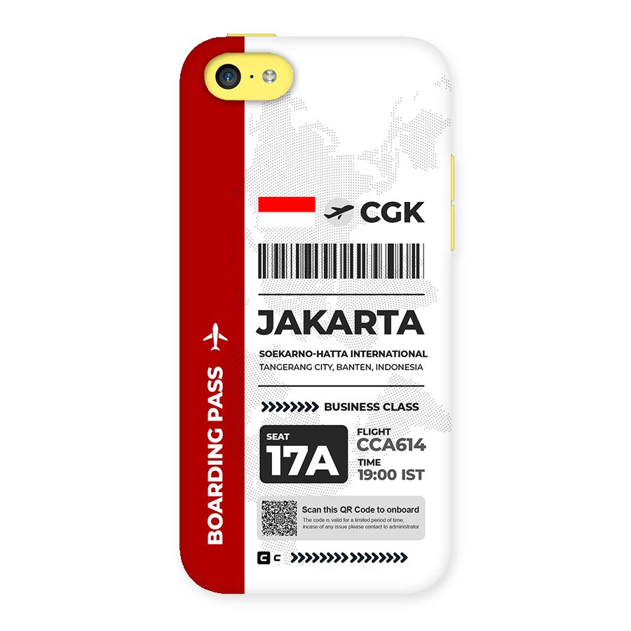 International Boarding Pass Jakarta Back Case for iPhone 5C