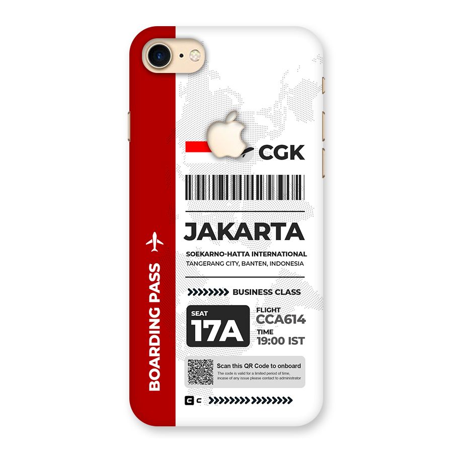 International Boarding Pass Jakarta Back Case for iPhone 7 Apple Cut