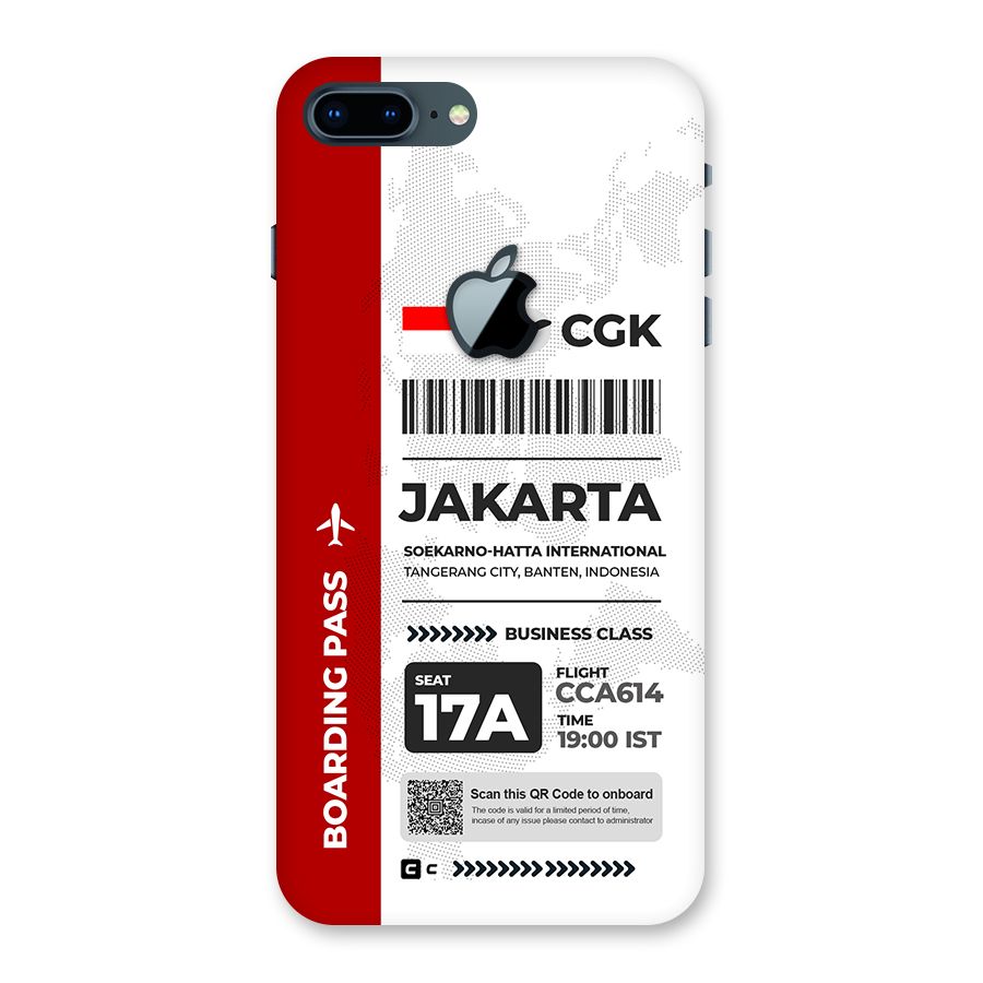 International Boarding Pass Jakarta Back Case for iPhone 7 Plus Apple Cut