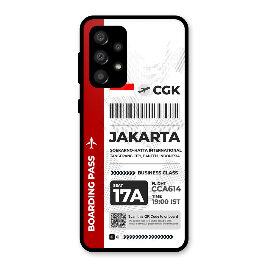 International Boarding Pass Jakarta Glass Back Case for Galaxy A32