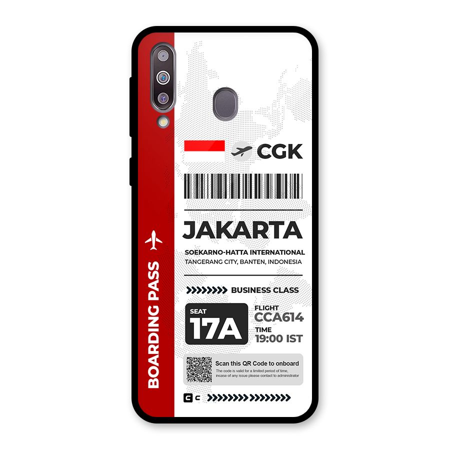 International Boarding Pass Jakarta Glass Back Case for Galaxy M30