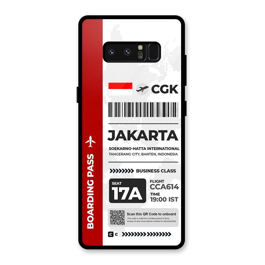 International Boarding Pass Jakarta Glass Back Case for Galaxy Note 8