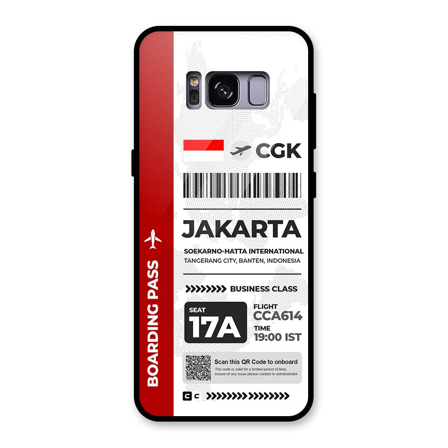 International Boarding Pass Jakarta Glass Back Case for Galaxy S8