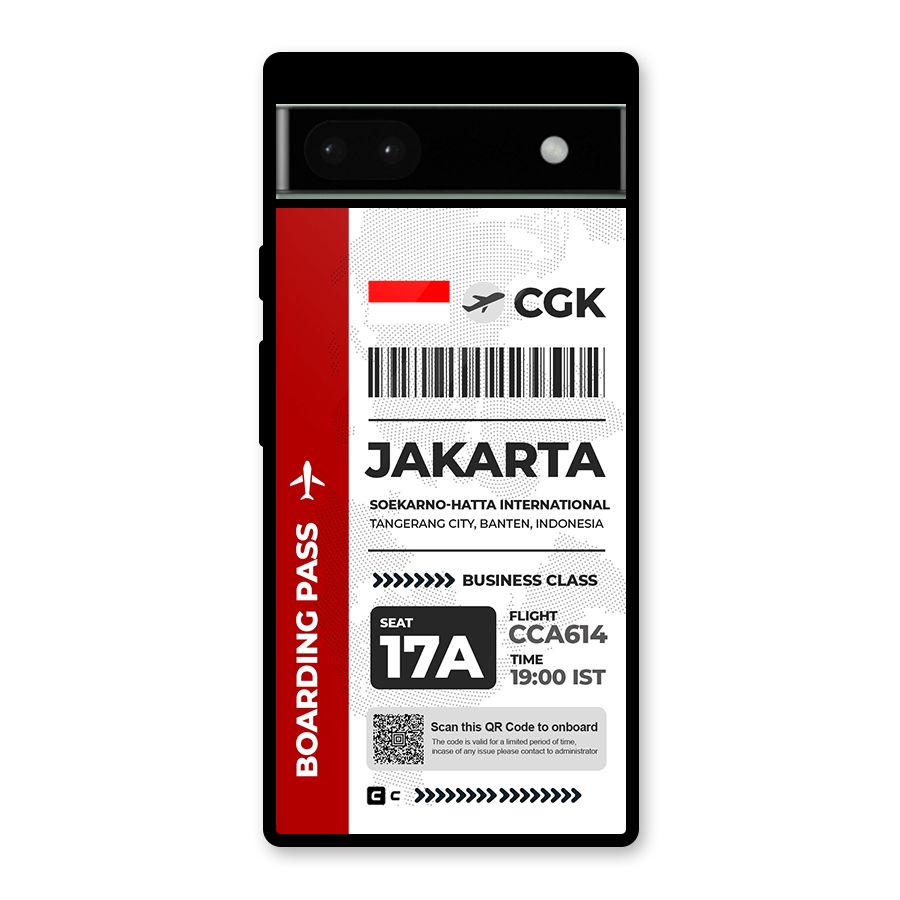 International Boarding Pass Jakarta Metal Back Case for Google Pixel 6a