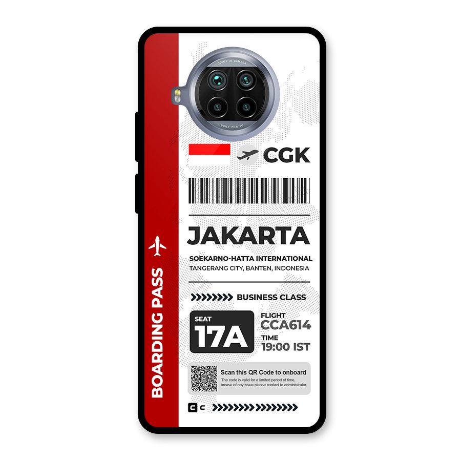 International Boarding Pass Jakarta Glass Back Case for Mi 10i