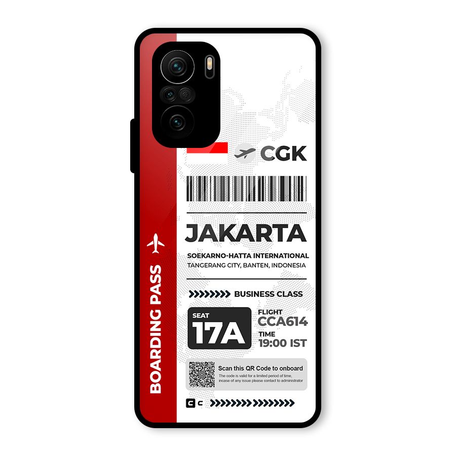 International Boarding Pass Jakarta Glass Back Case for Mi 11X Pro