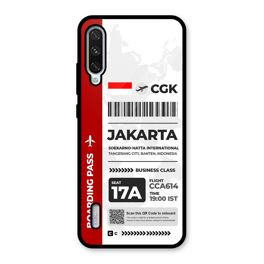 International Boarding Pass Jakarta Glass Back Case for Mi A3