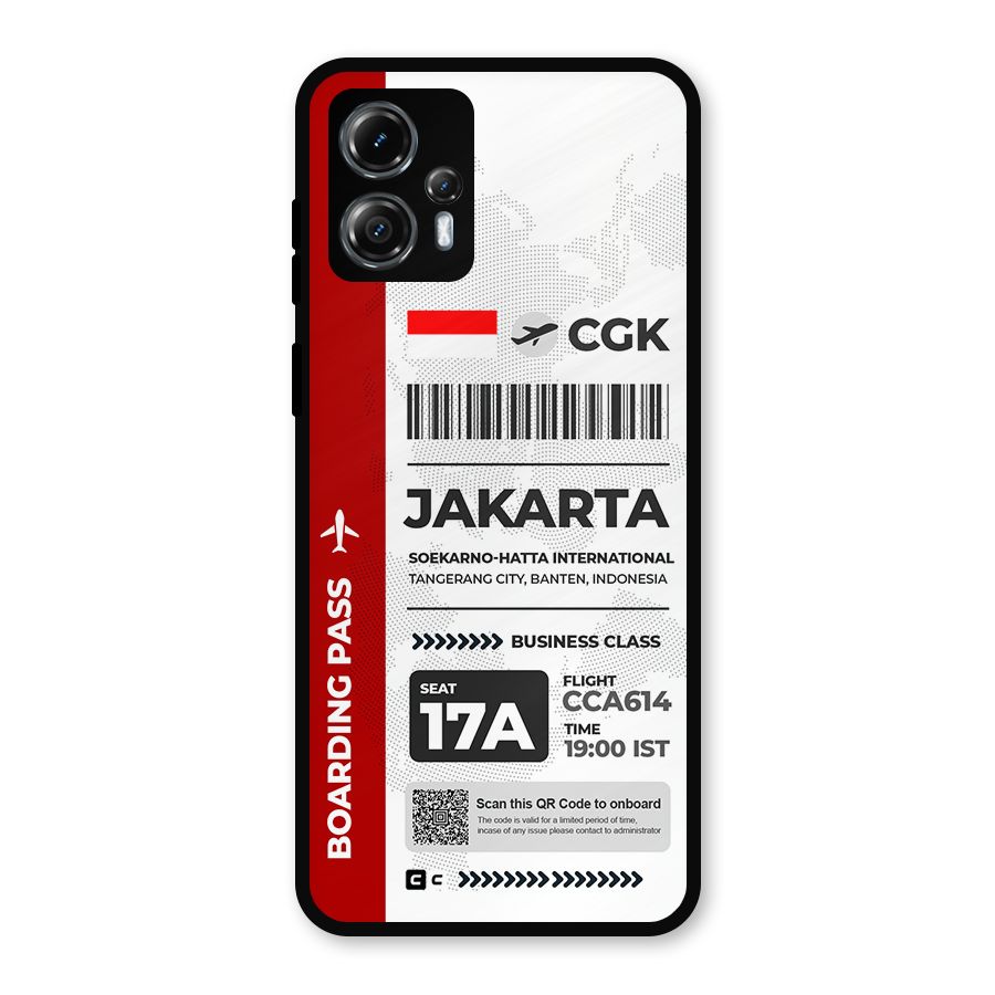 International Boarding Pass Jakarta Metal Back Case for Moto G13