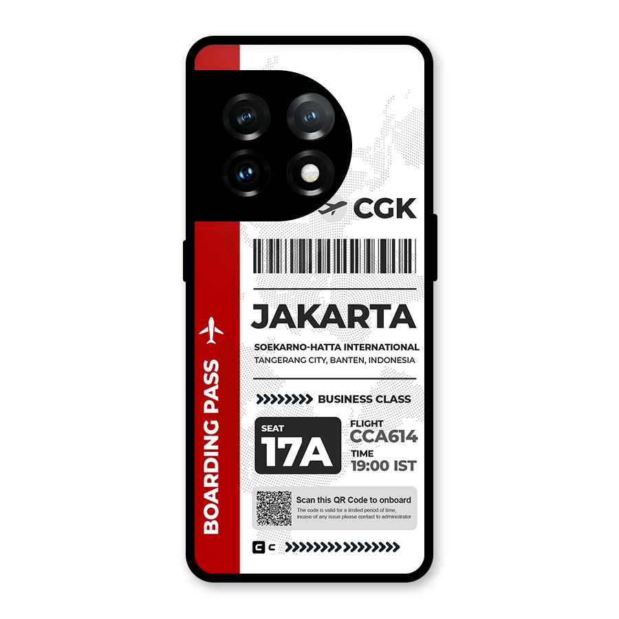 International Boarding Pass Jakarta Metal Back Case for OnePlus 11