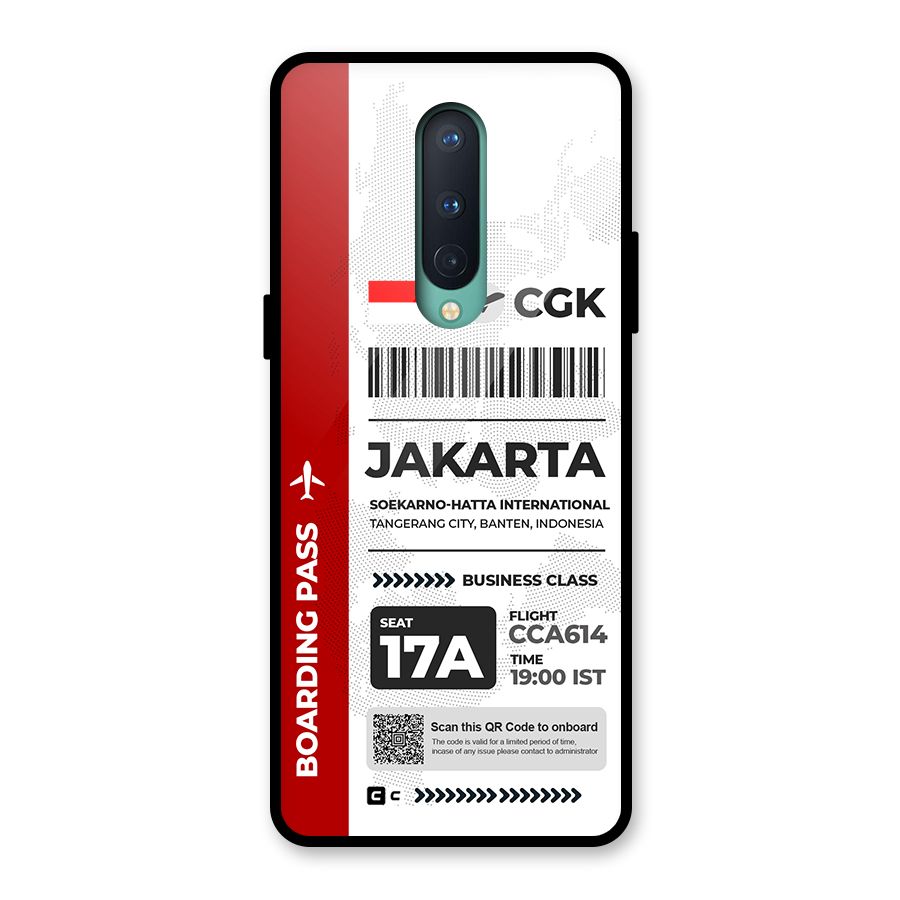 International Boarding Pass Jakarta Glass Back Case for OnePlus 8