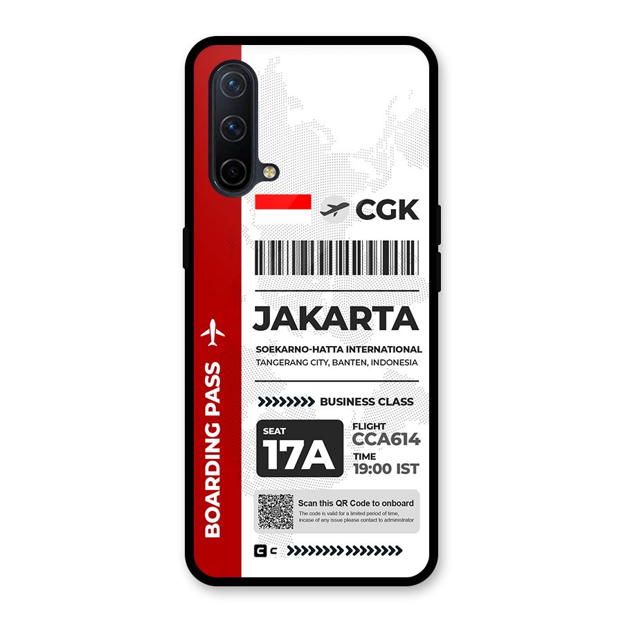 International Boarding Pass Jakarta Glass Back Case for OnePlus Nord CE 5G