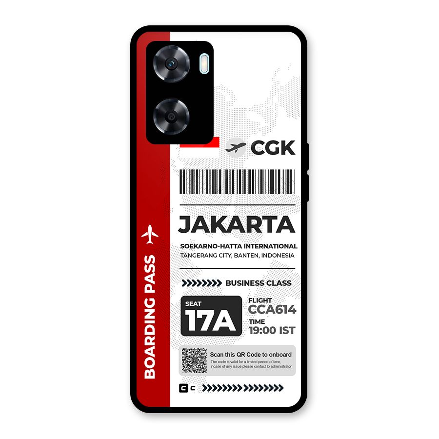International Boarding Pass Jakarta Glass Back Case for Oppo A77