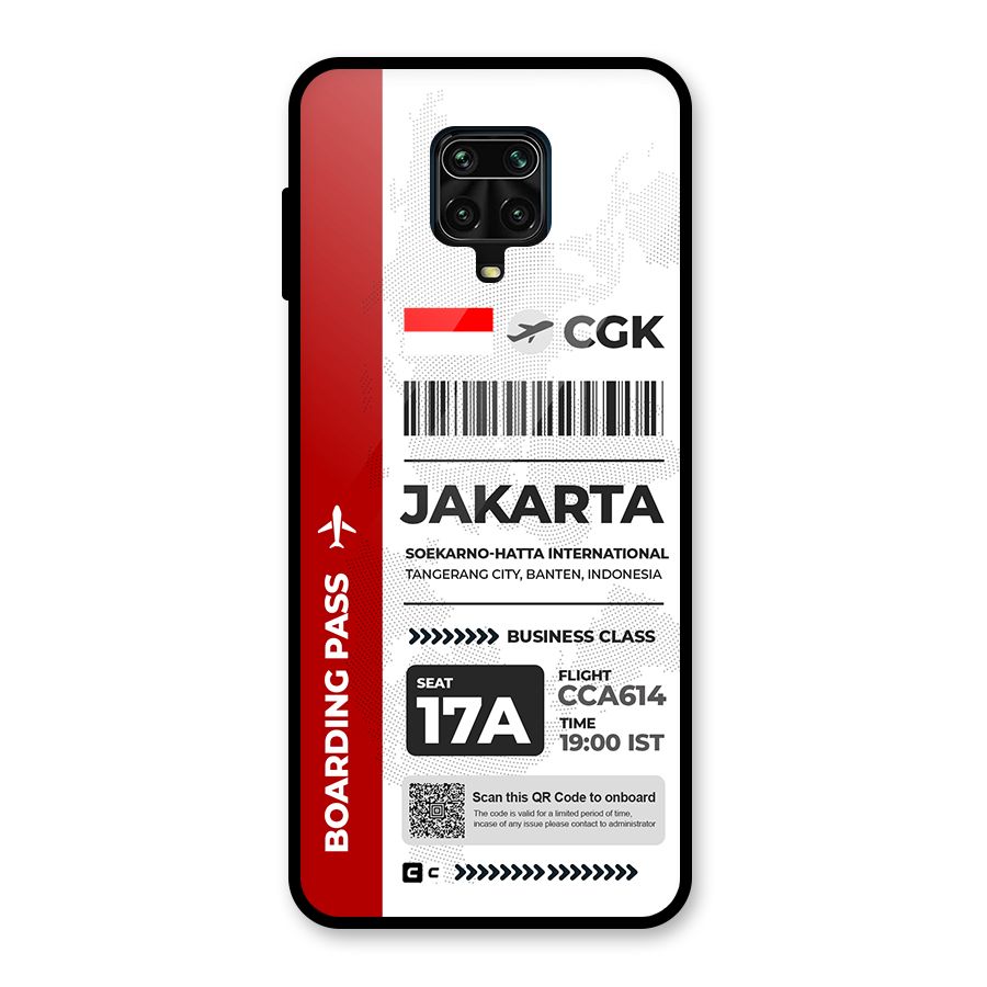 International Boarding Pass Jakarta Glass Back Case for Poco M2 Pro
