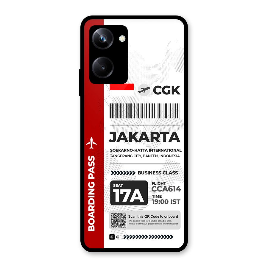 International Boarding Pass Jakarta Glass Back Case for Realme 10 Pro