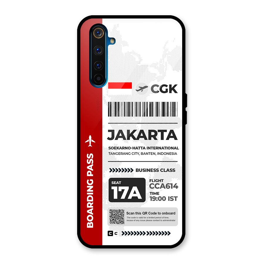 International Boarding Pass Jakarta Glass Back Case for Realme 6 Pro
