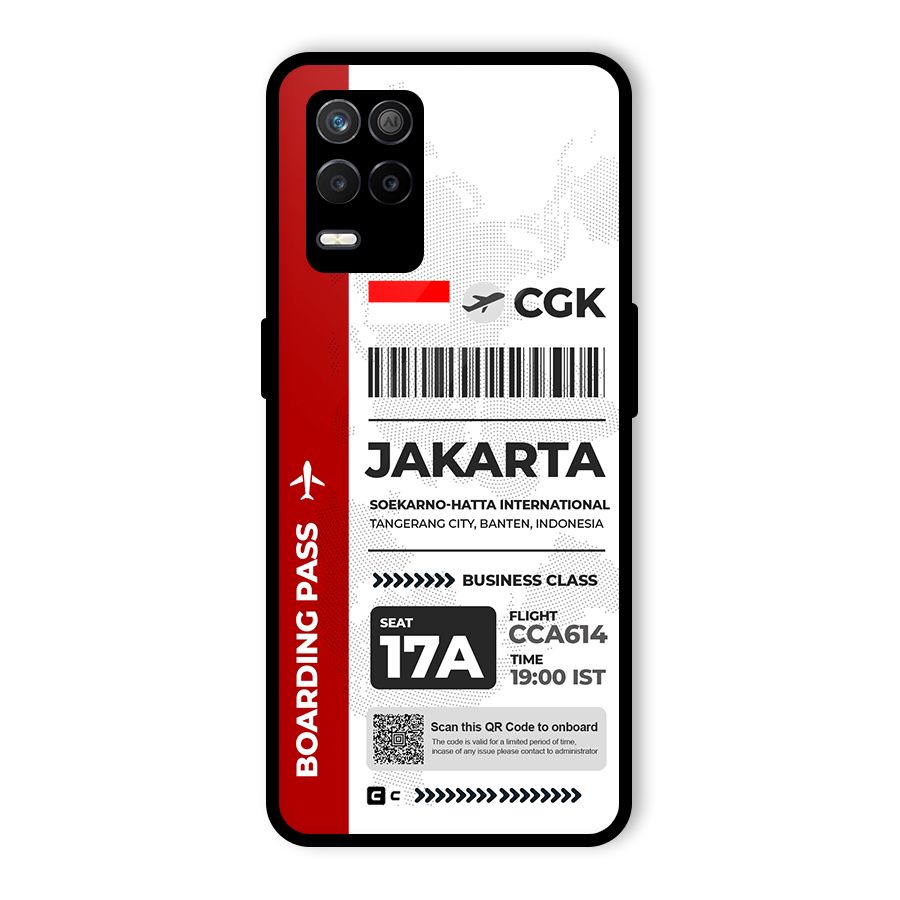 International Boarding Pass Jakarta Glass Back Case for Realme 9 5G