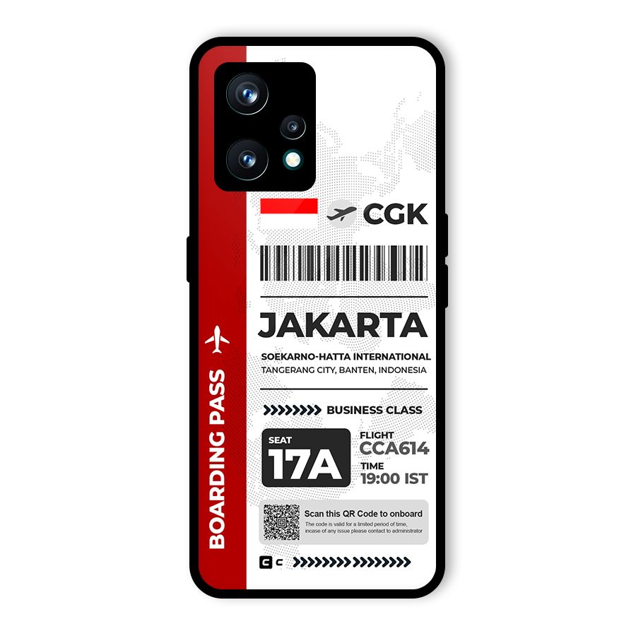 International Boarding Pass Jakarta Glass Back Case for Realme 9 Pro Plus 5G