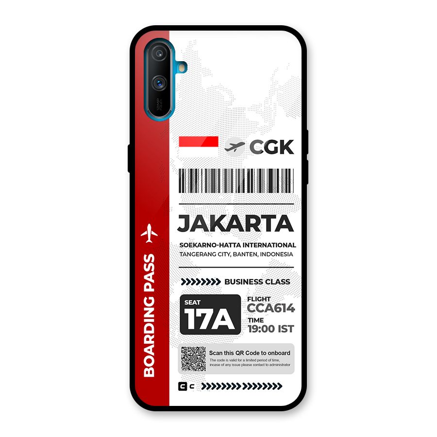 International Boarding Pass Jakarta Glass Back Case for Realme C3