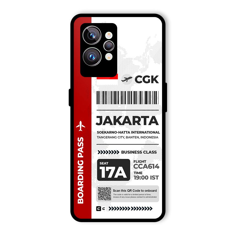 International Boarding Pass Jakarta Glass Back Case for Realme GT2 Pro