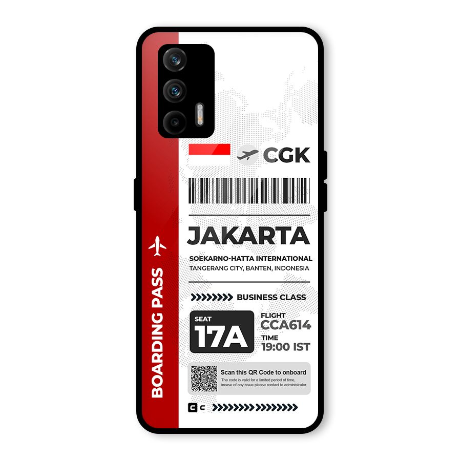 International Boarding Pass Jakarta Glass Back Case for Realme GT 5G
