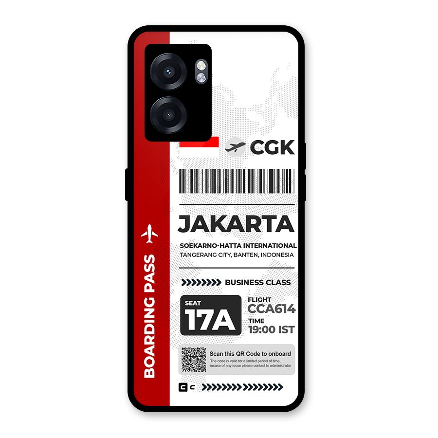 International Boarding Pass Jakarta Glass Back Case for Realme Narzo 50 5G