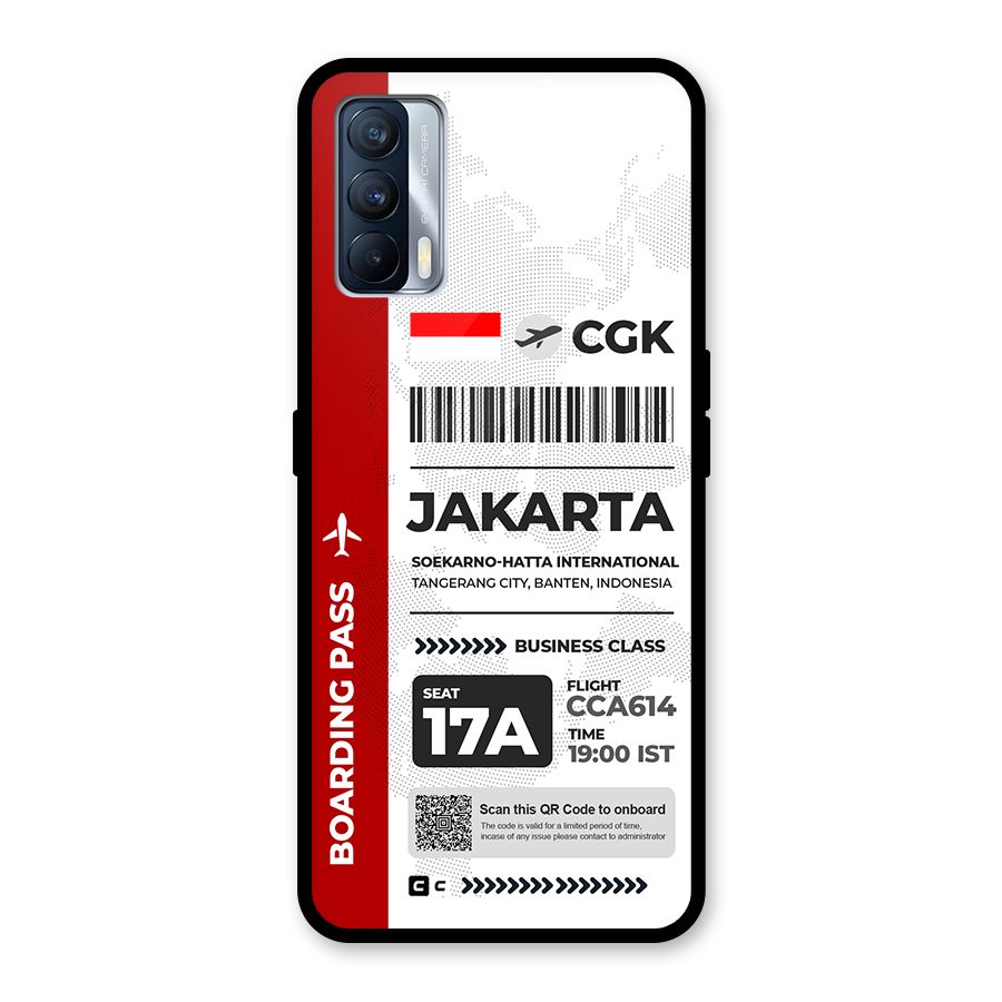 International Boarding Pass Jakarta Glass Back Case for Realme X7