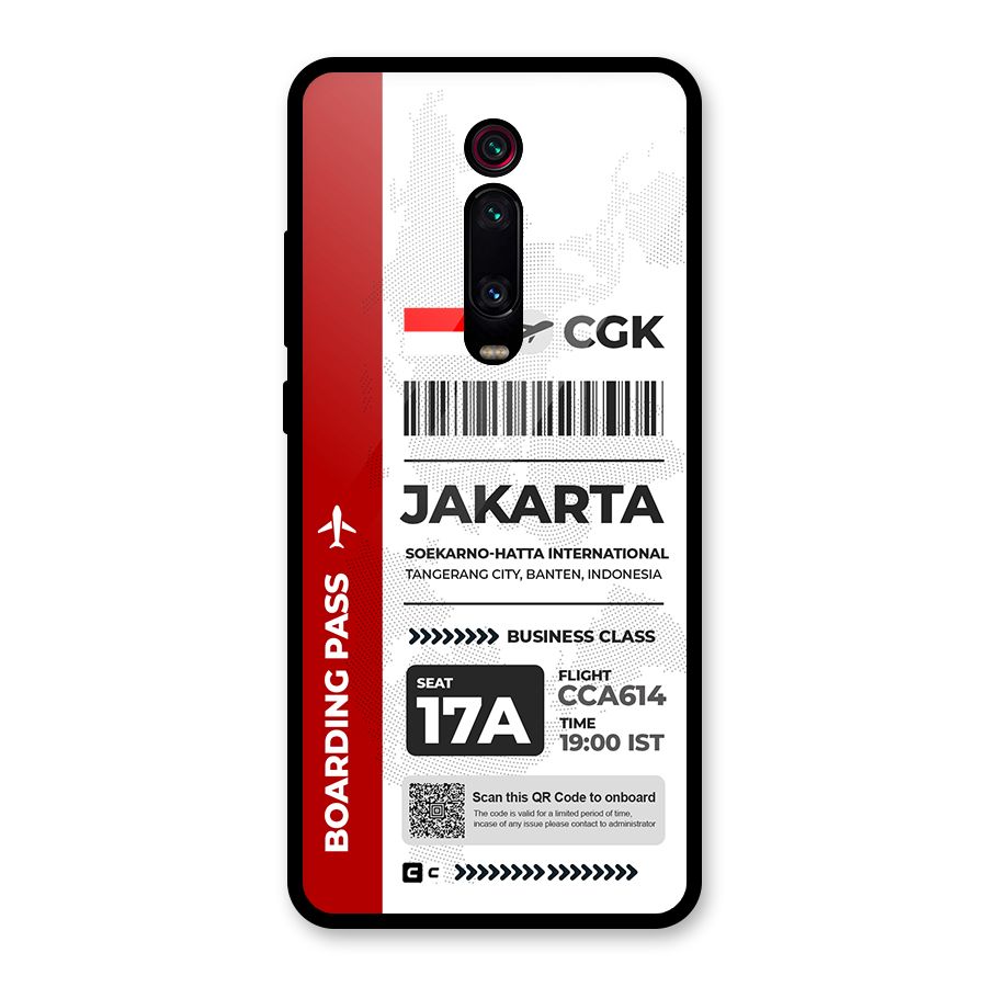 International Boarding Pass Jakarta Glass Back Case for Redmi K20 Pro