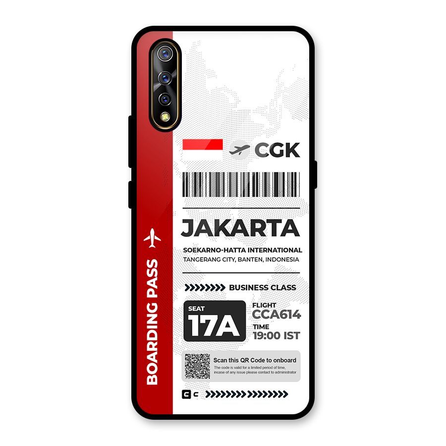 International Boarding Pass Jakarta Glass Back Case for Vivo S1