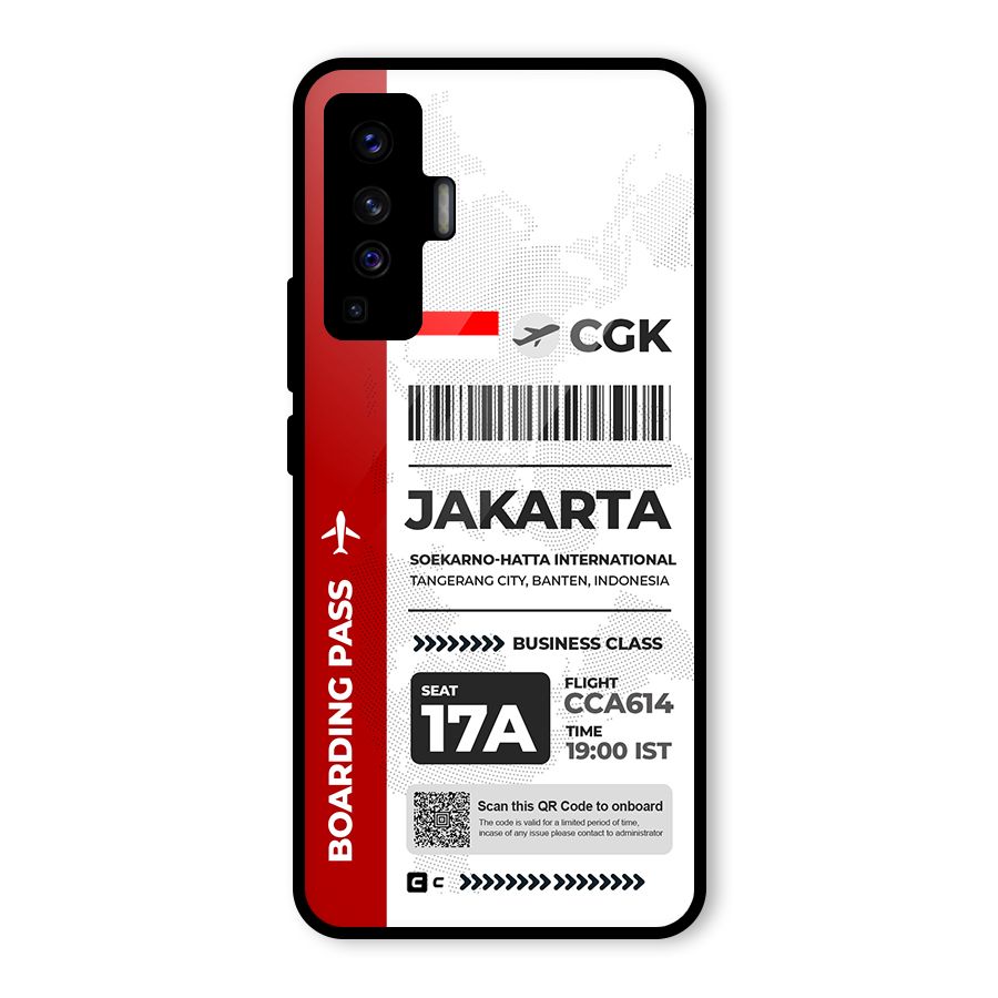 International Boarding Pass Jakarta Glass Back Case for Vivo X50