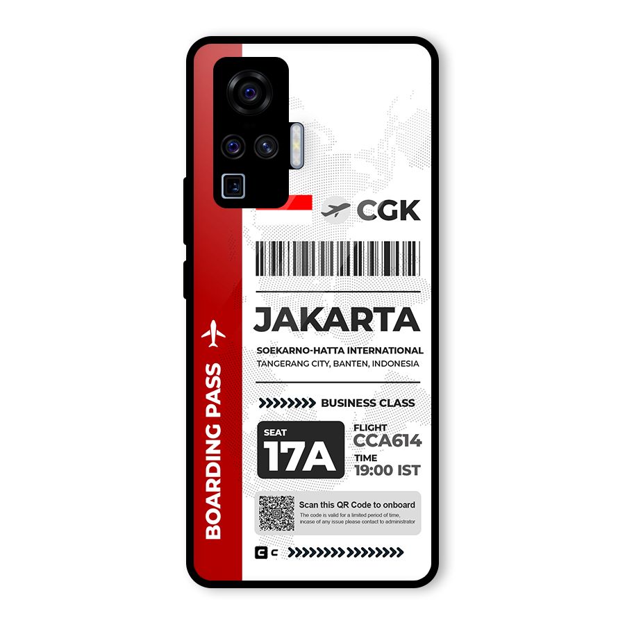 International Boarding Pass Jakarta Glass Back Case for Vivo X50 Pro