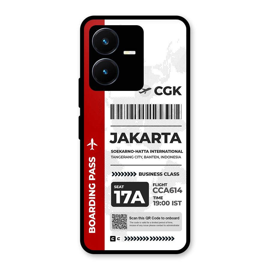 International Boarding Pass Jakarta Metal Back Case for Vivo Y22