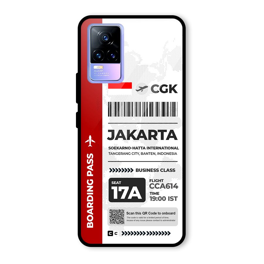 International Boarding Pass Jakarta Glass Back Case for Vivo Y73