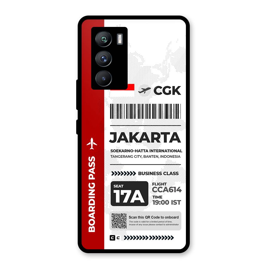 International Boarding Pass Jakarta Glass Back Case for Vivo iQOO 9 SE