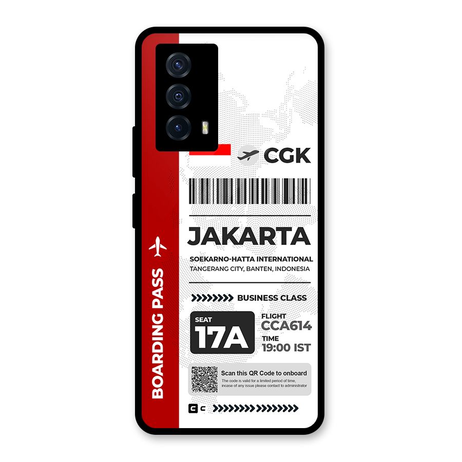 International Boarding Pass Jakarta Glass Back Case for Vivo iQOO Z5