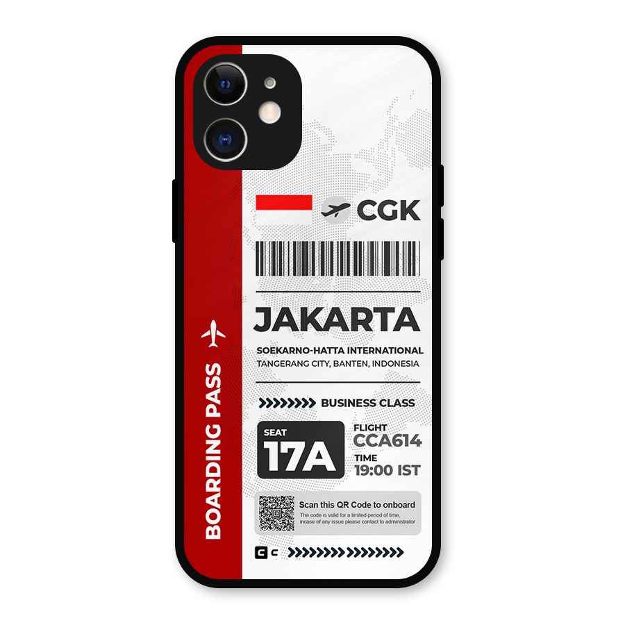 International Boarding Pass Jakarta Metal Back Case for iPhone 12