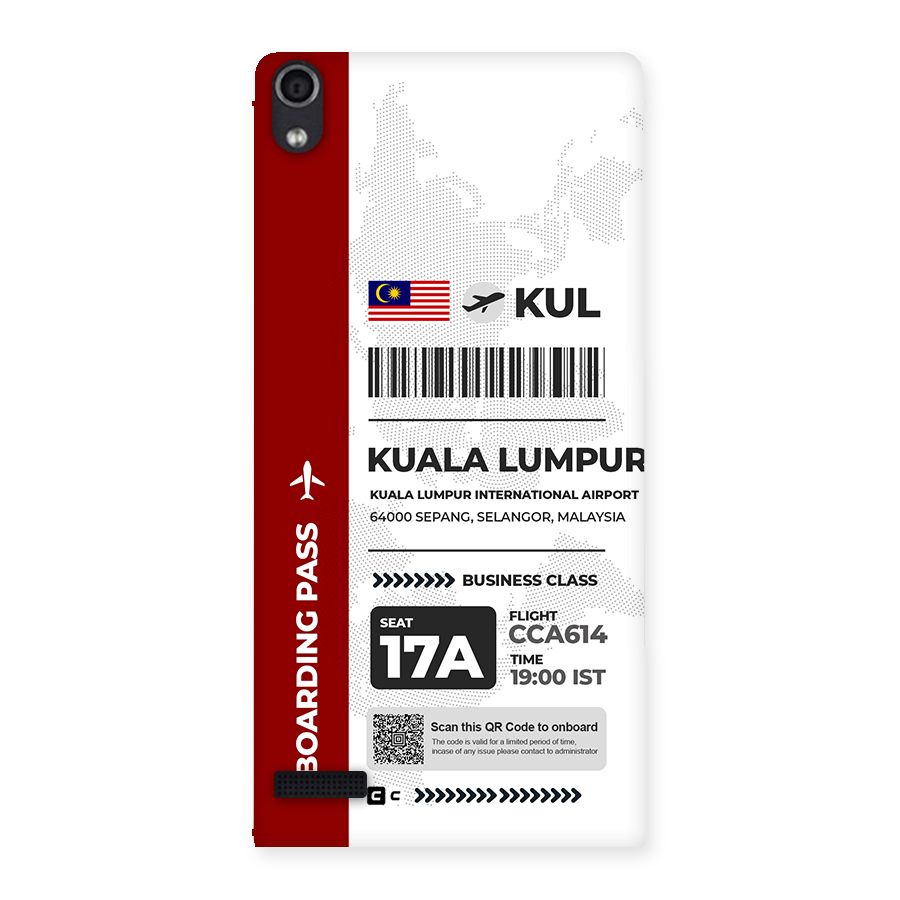 International Boarding Pass Kuala Lumpur Back Case for Ascend P6