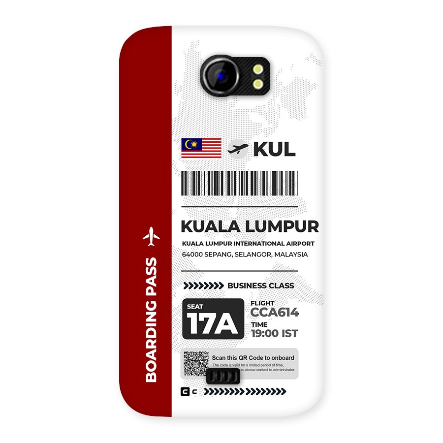 International Boarding Pass Kuala Lumpur Back Case for Canvas 2 A110