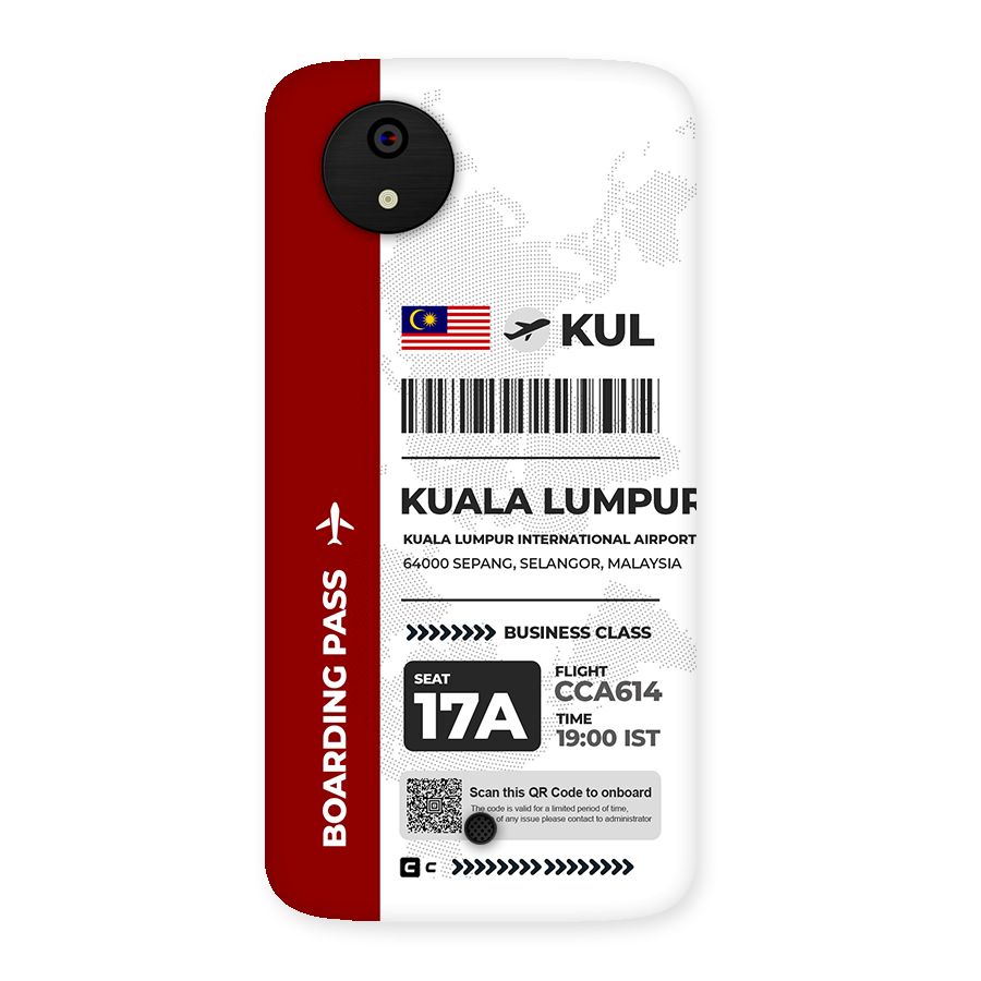 International Boarding Pass Kuala Lumpur Back Case for Canvas A1  AQ4501