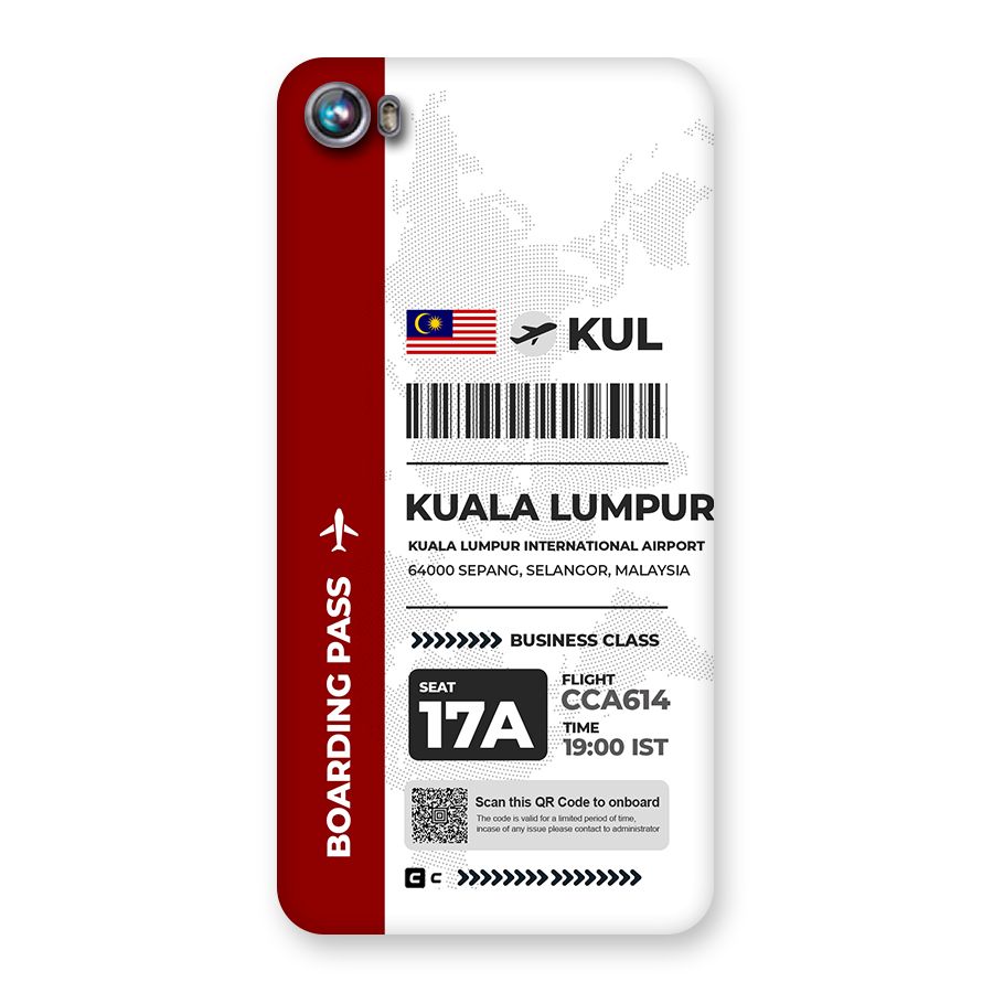 International Boarding Pass Kuala Lumpur Back Case for Canvas Fire 4 (A107)