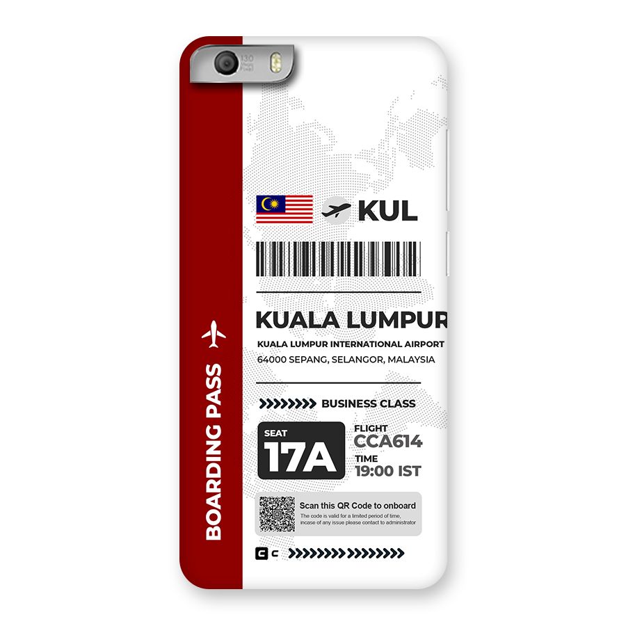 International Boarding Pass Kuala Lumpur Back Case for Canvas Knight 2
