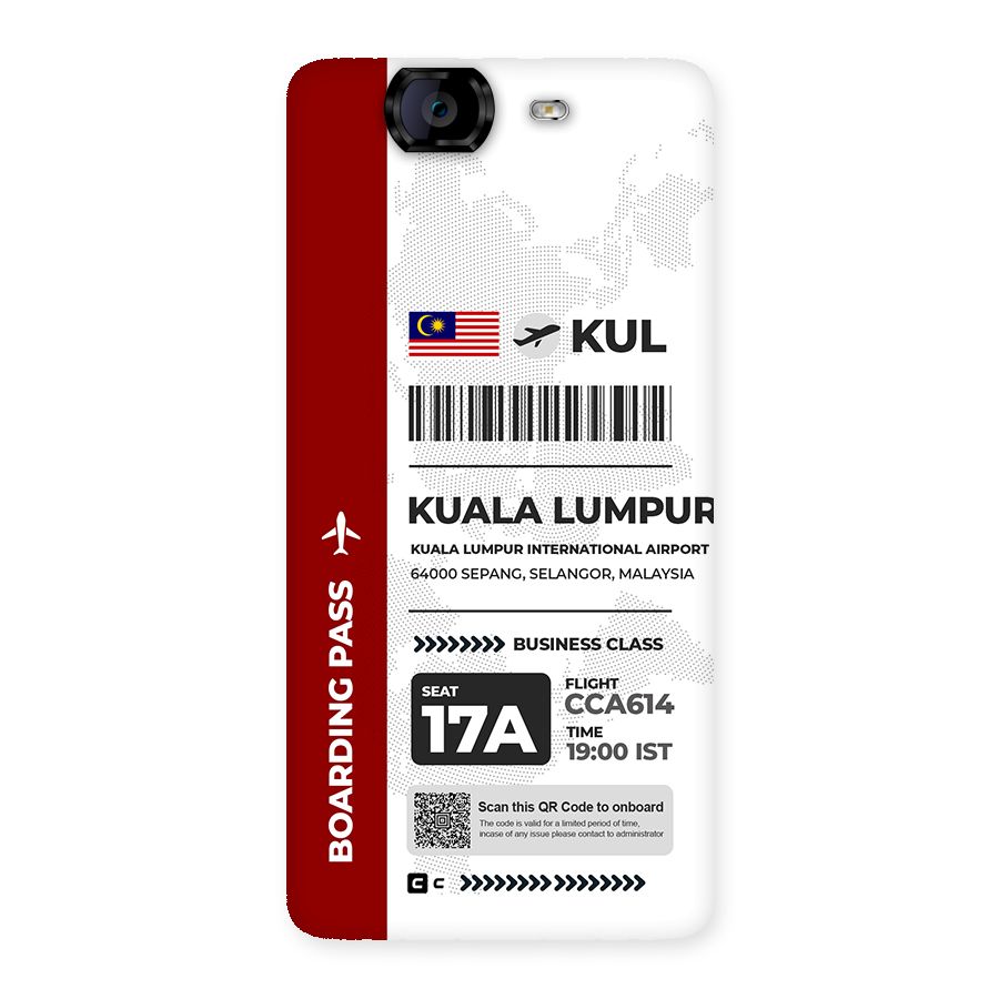 International Boarding Pass Kuala Lumpur Back Case for Canvas Knight A350
